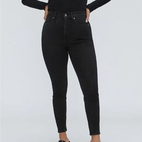 Everlane The Curvy Authentic Stretch High Rise Skinny Crop Jeans Black Size 29 - Picture 1 of 12